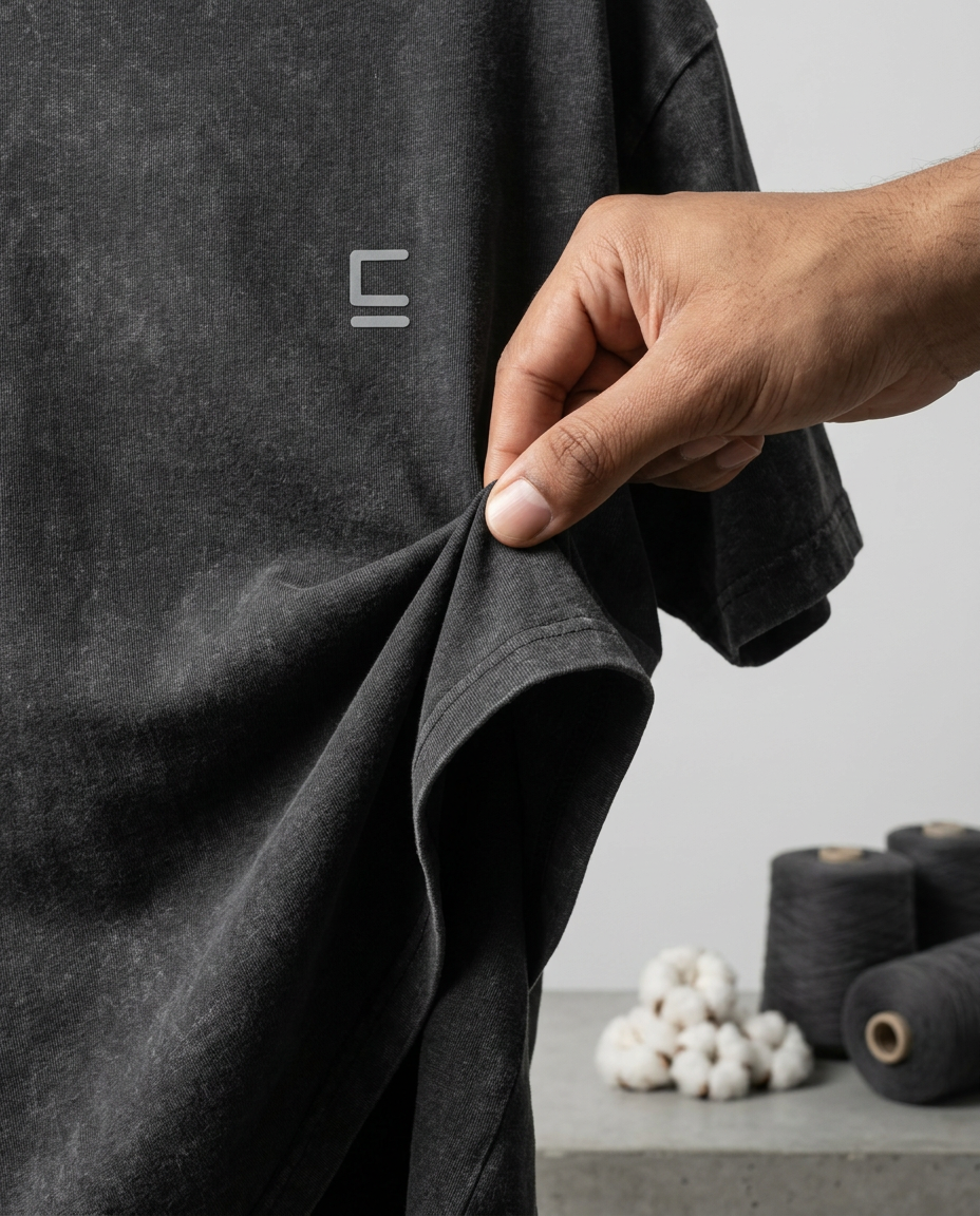 Oversize T-shirt "Big E" - Negra