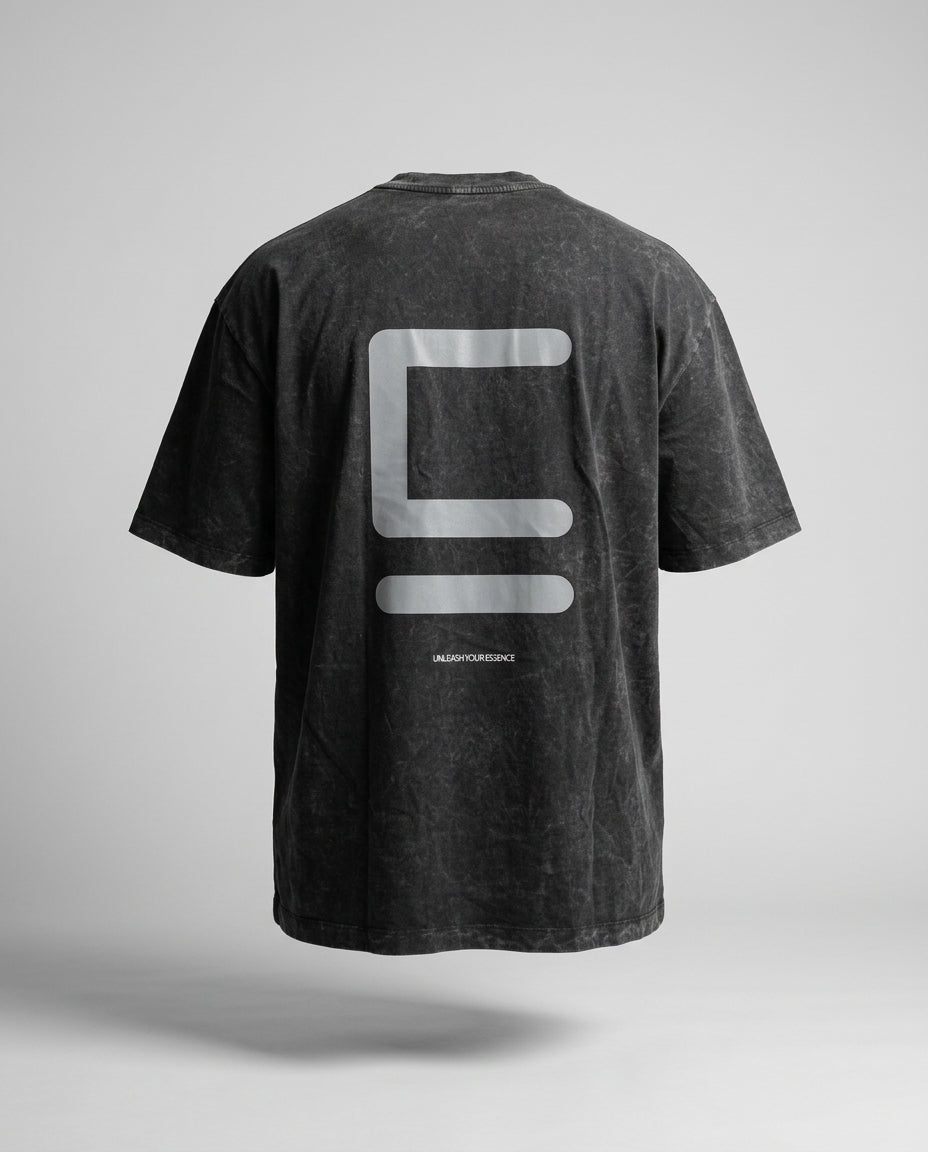 Oversize T-shirt "Big E" - Negra