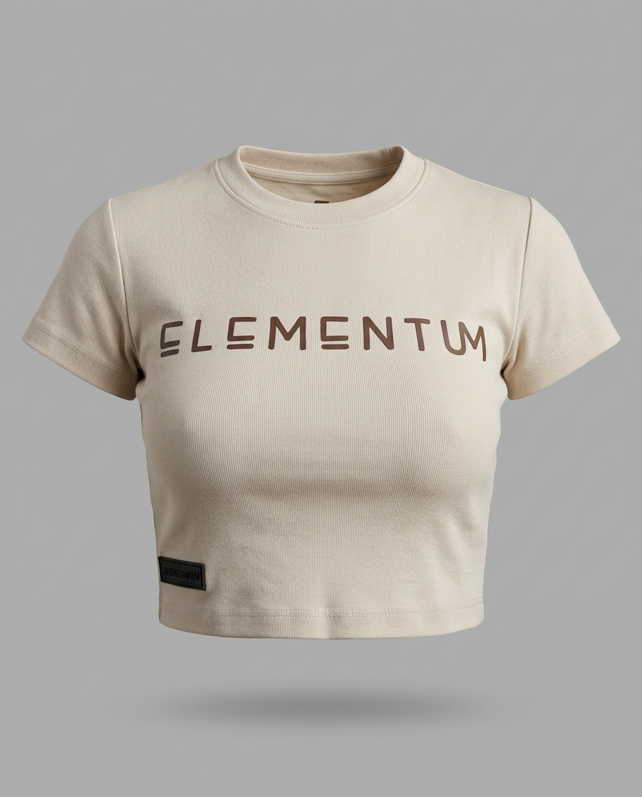 Crop top "Elementum" - Crema