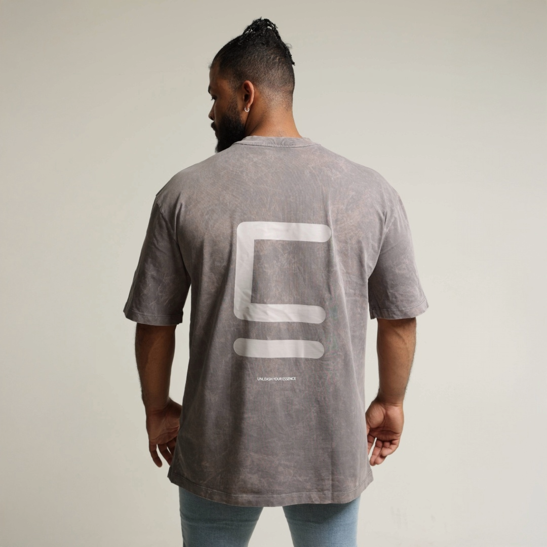 Oversize T-shirt "Big E" - Gris
