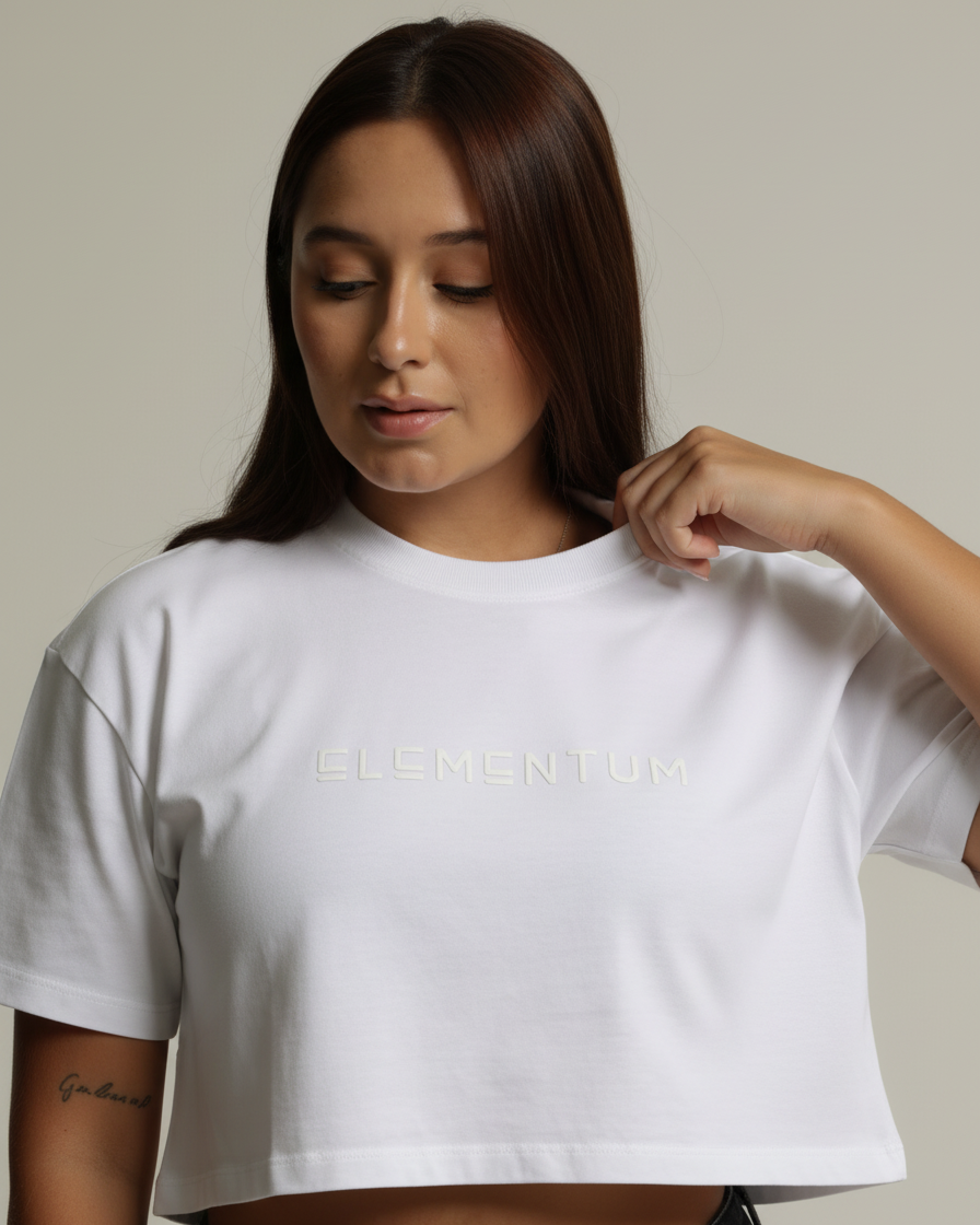 Oversize T-shirt mujer "Elementum" - Blanco
