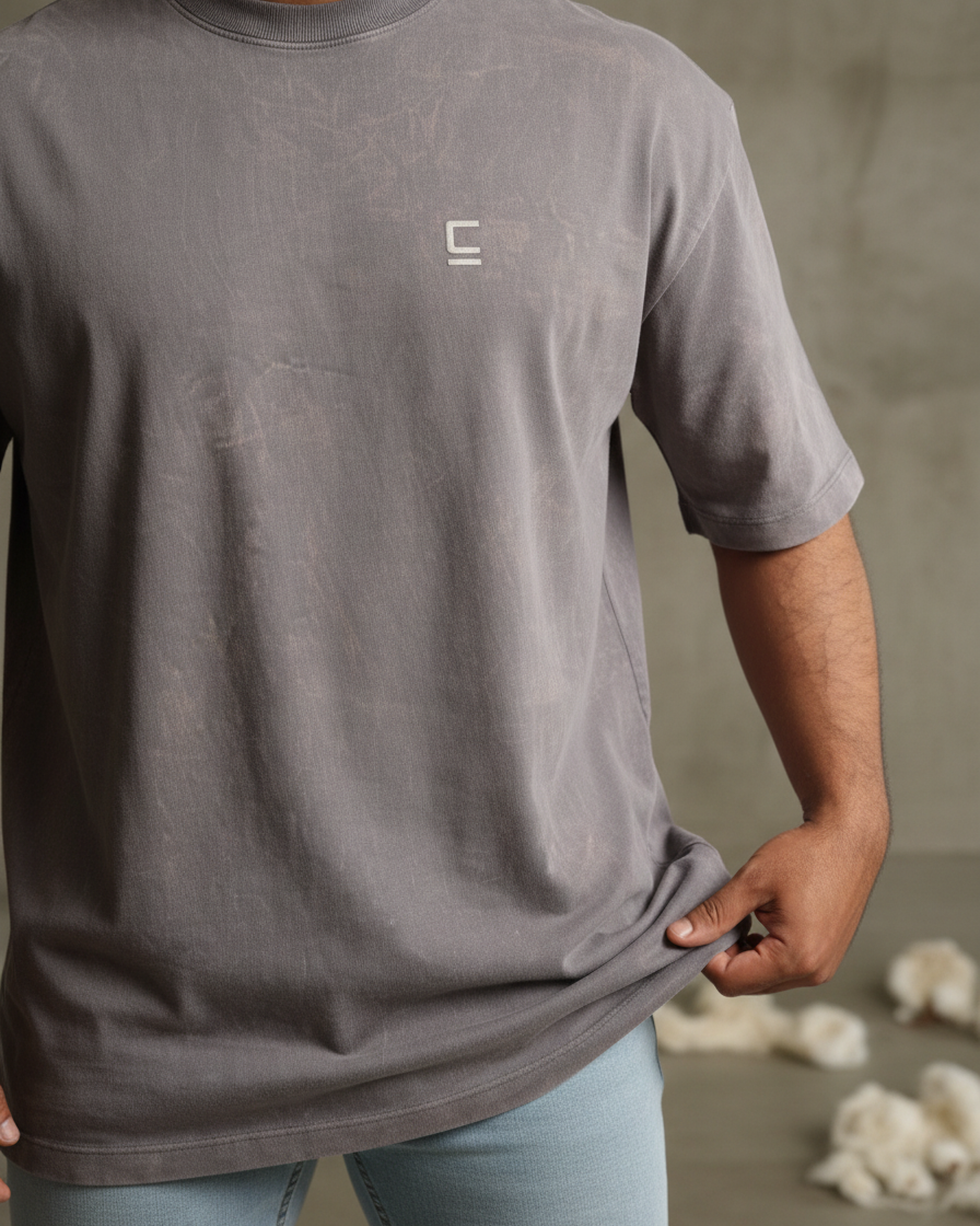 Oversize T-shirt "Big E" - Gris