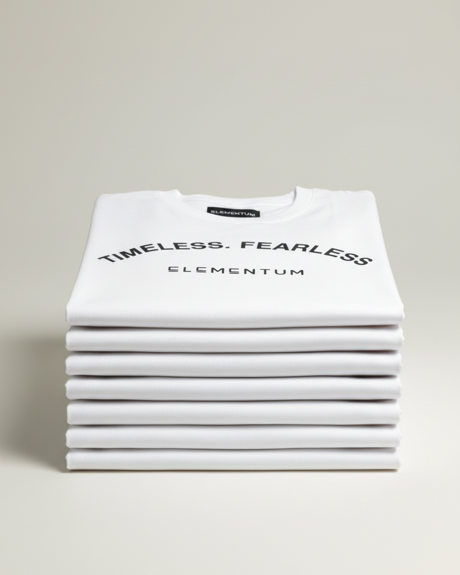 Fit T-shirt "Timeless. Fearless" - Blanco