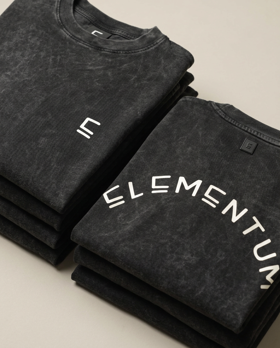 Fit T-shirt "ELEMENTUM" - Negra