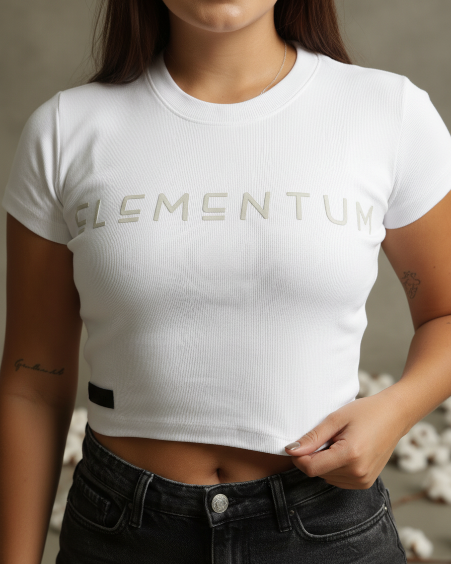 Crop top "Elementum" - Blanco