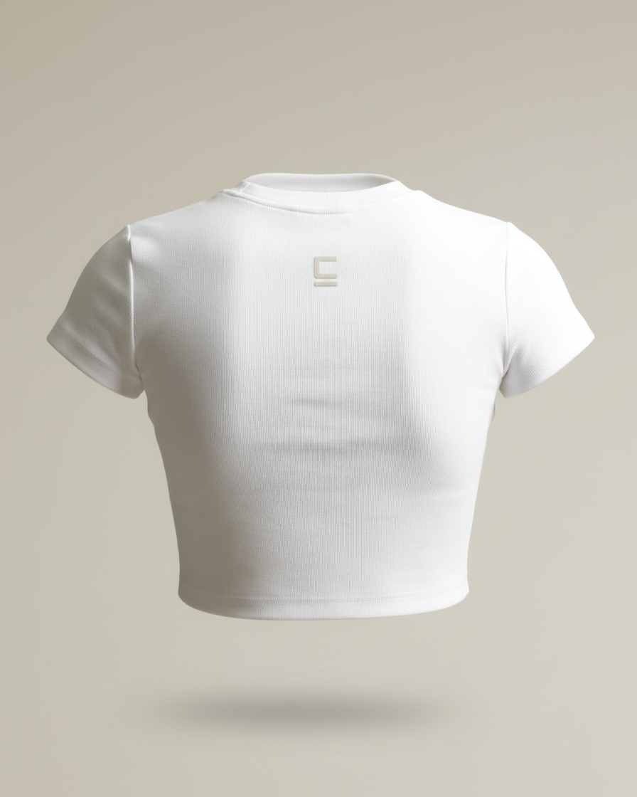 Crop top "Elementum" - Blanco