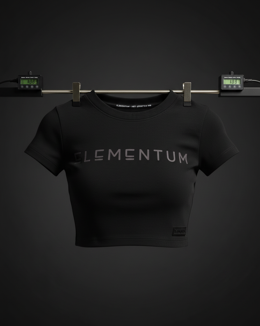 Crop top "Elementum" - Negro