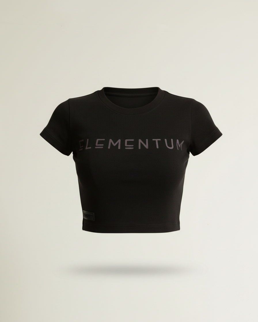 Crop top "Elementum" - Negro