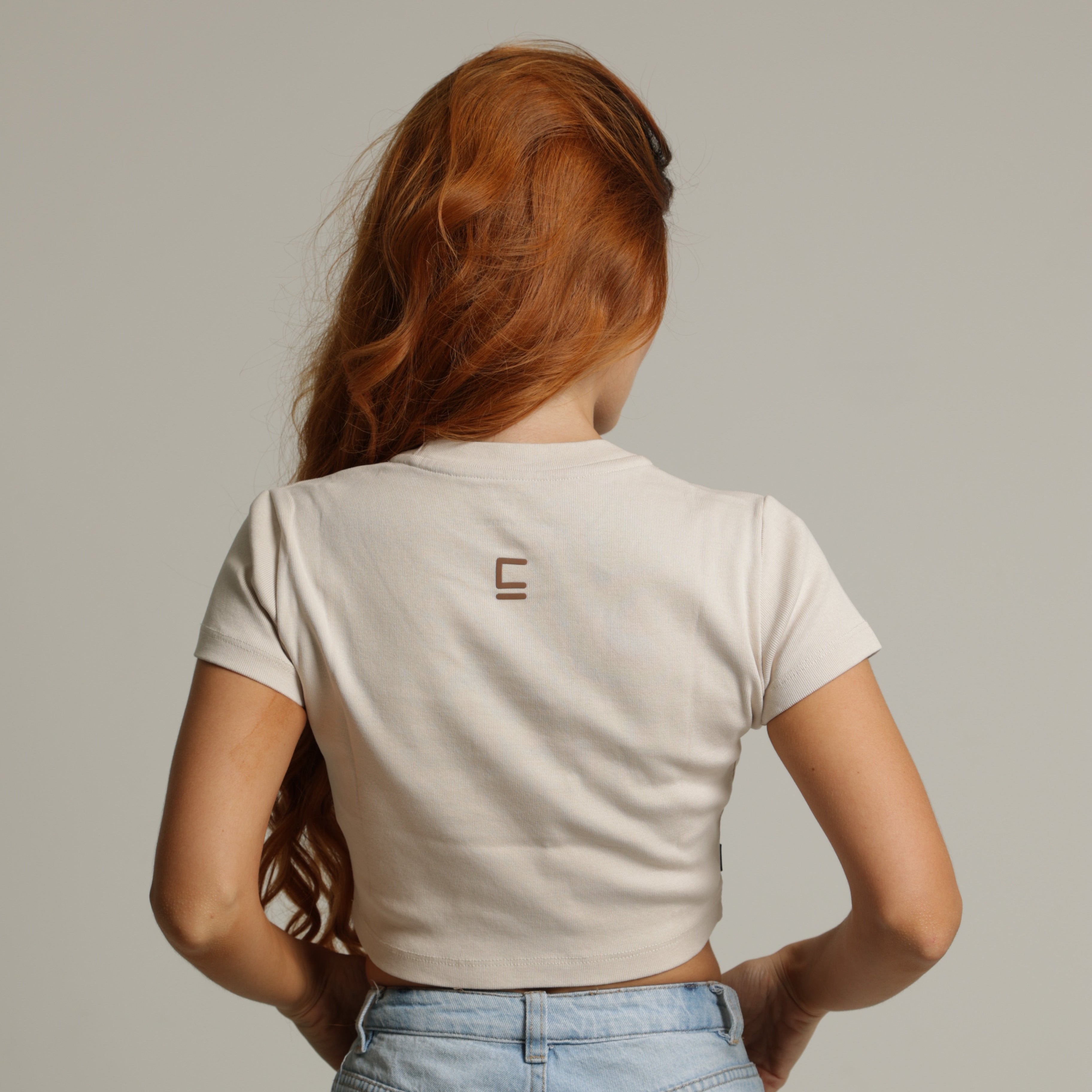 Crop top "Elementum" - Crema