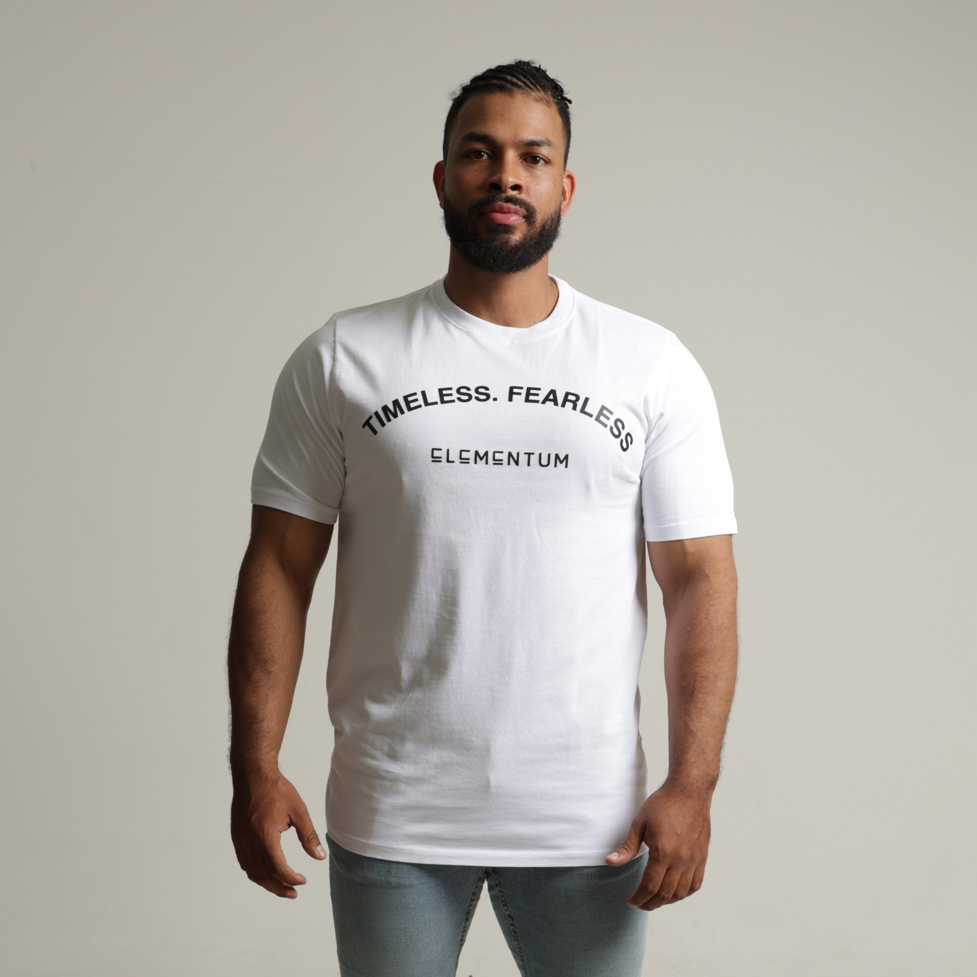Fit T-shirt "Timeless. Fearless" - Blanco