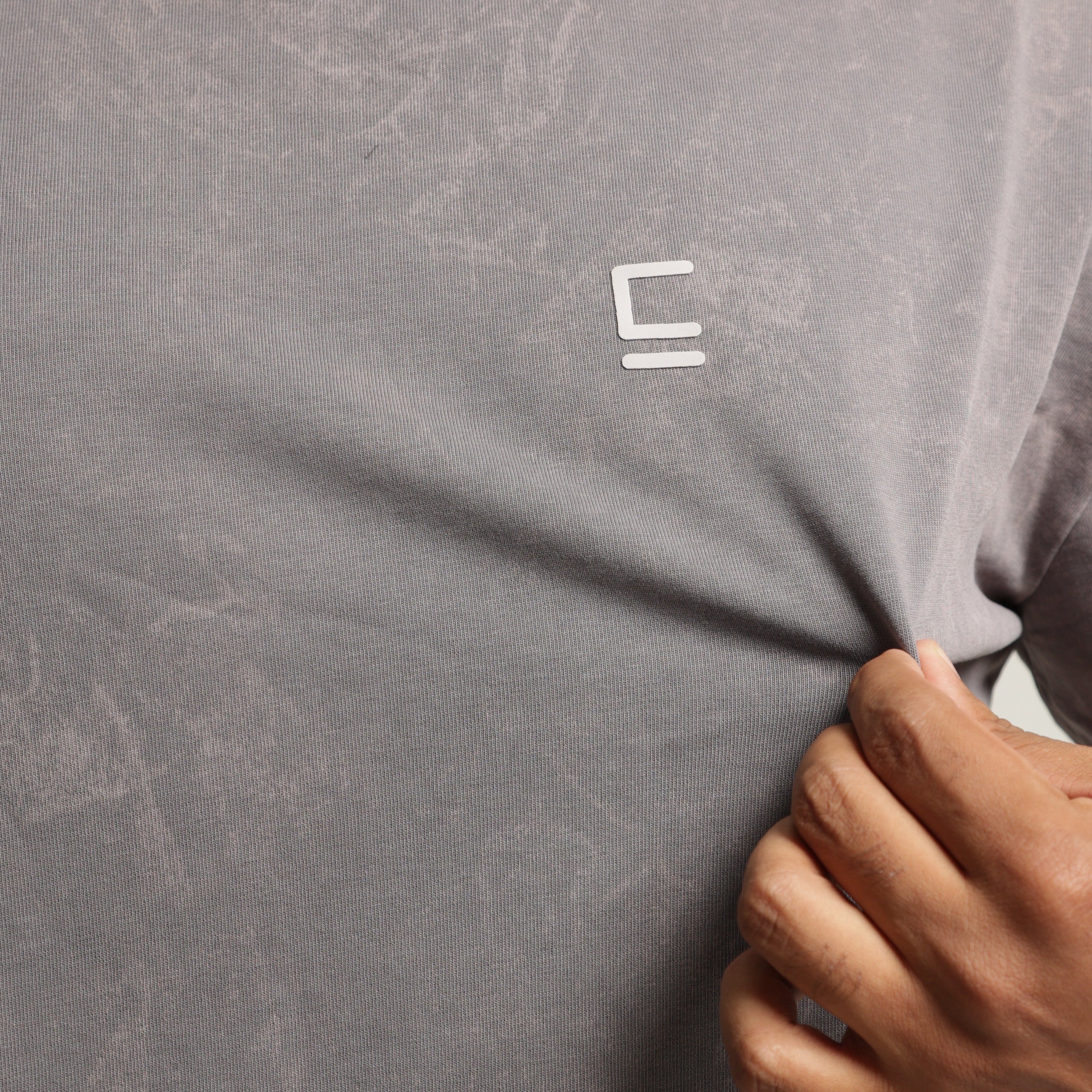 Oversize T-shirt "Big E" -  Gris