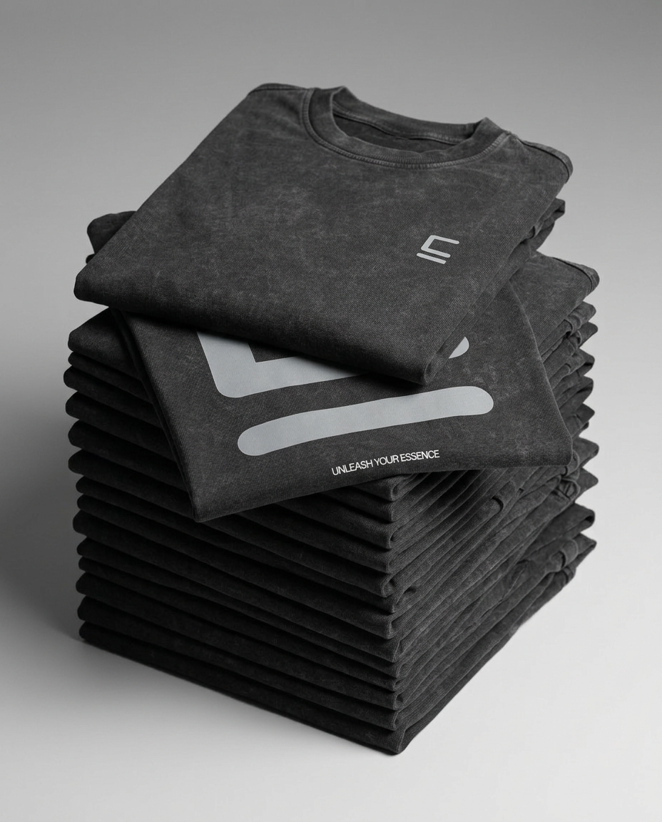 Oversize T-shirt "Big E" -  Negra