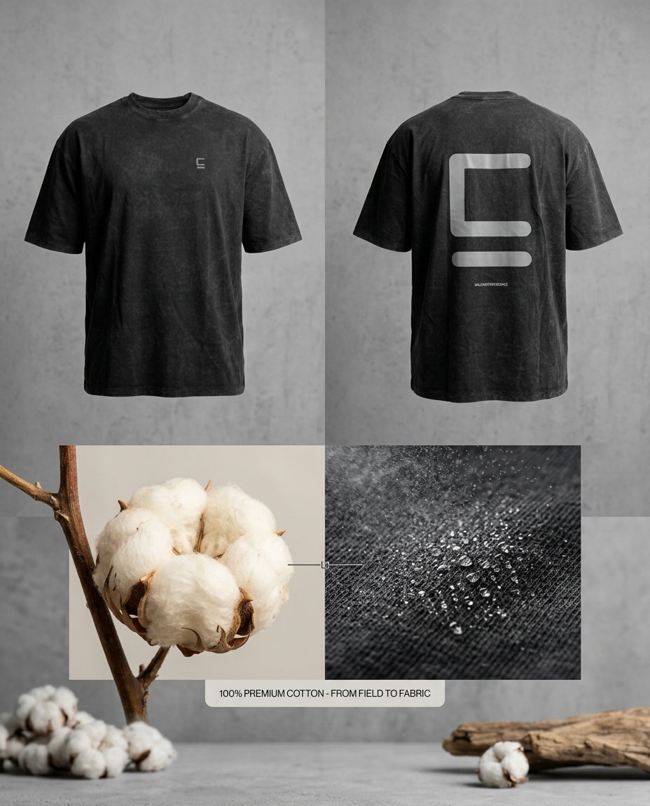 Oversize T-shirt "Big E" -  Negra