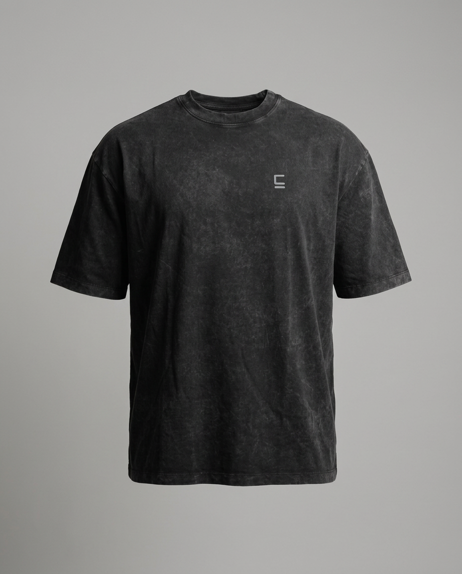 Oversize T-shirt "Big E" -  Negra