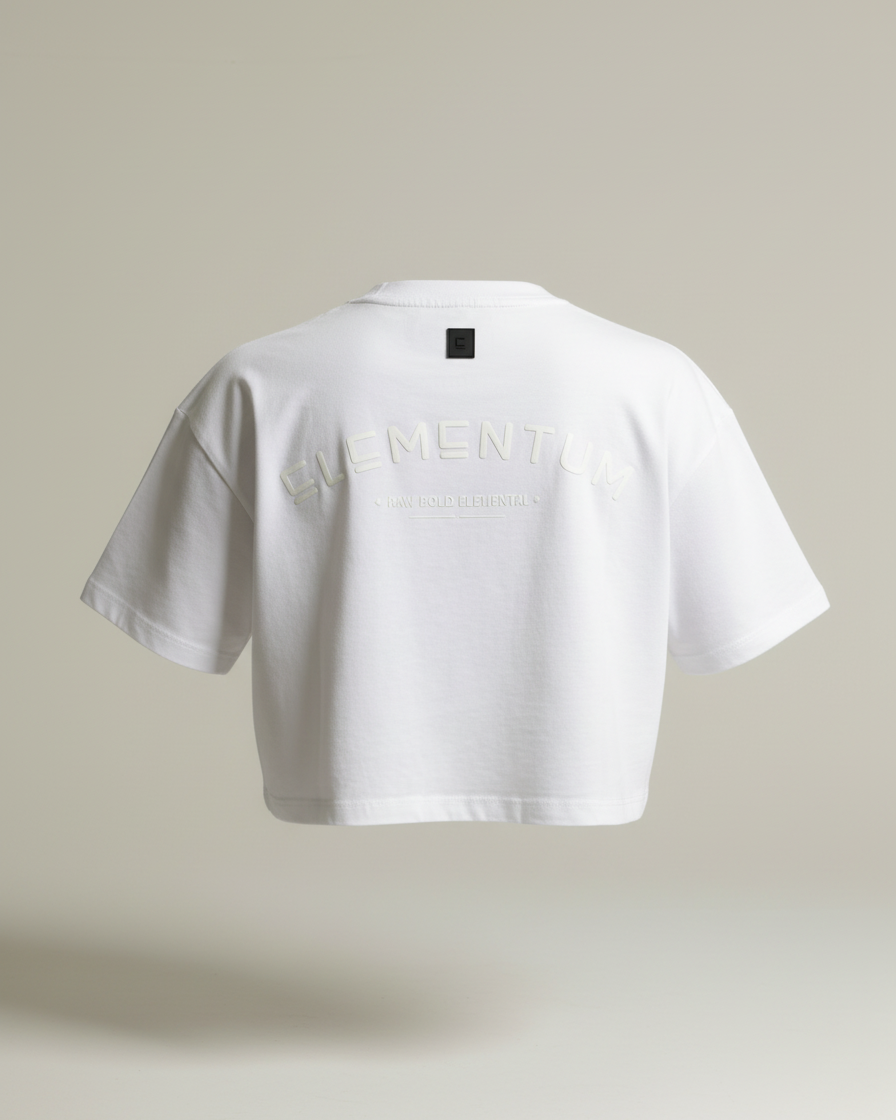 Oversize T-shirt mujer "Elementum" - Blanco