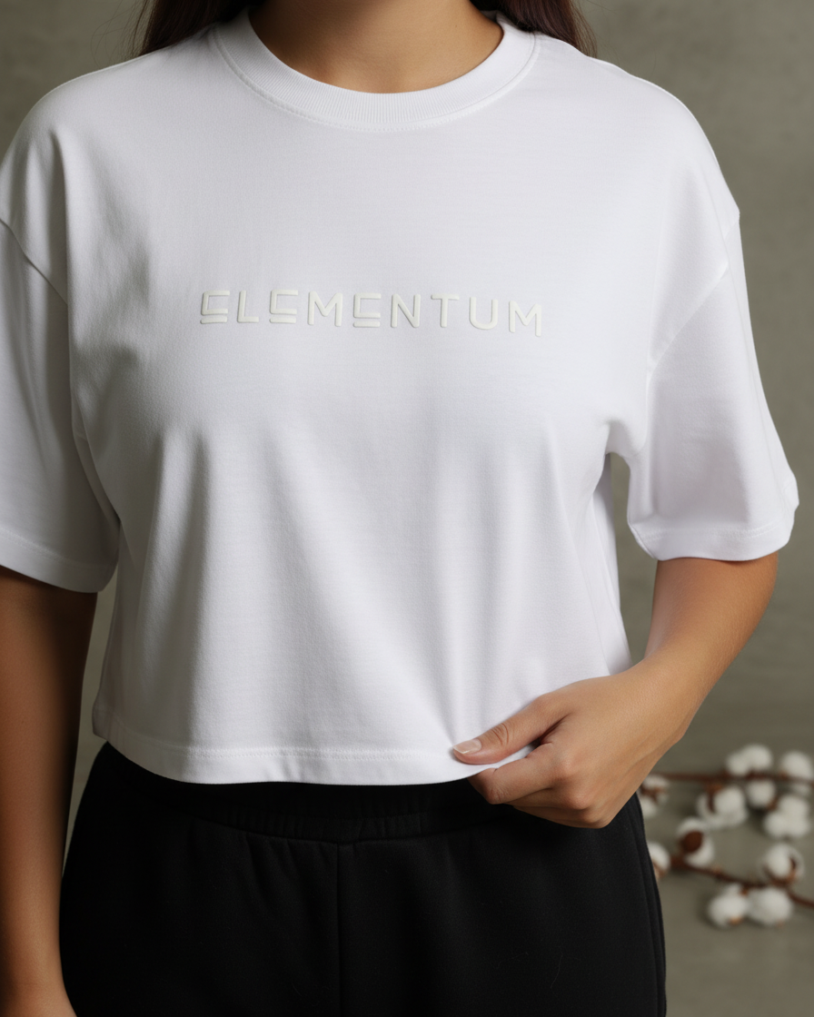 Oversize T-shirt mujer "Elementum" - Blanco