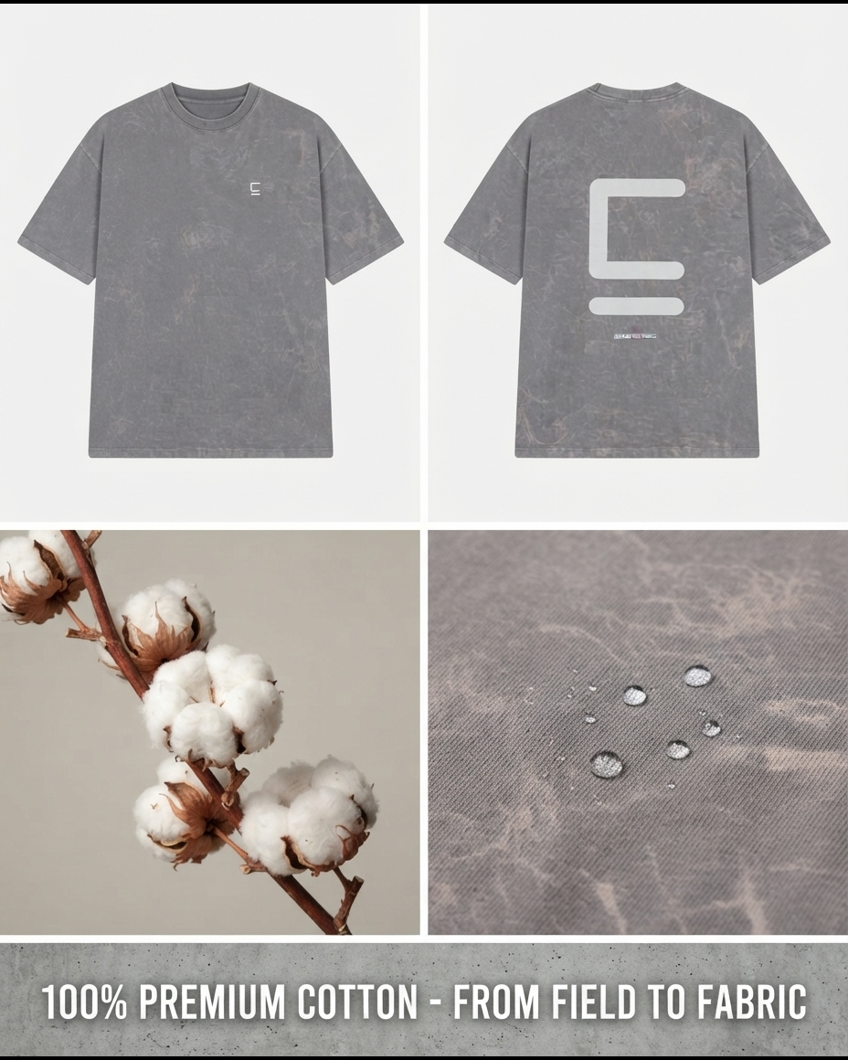 Oversize T-shirt "Big E" -  Gris