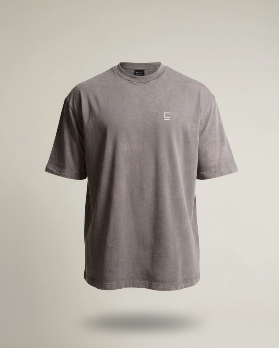 Oversize T-shirt "Big E" -  Gris