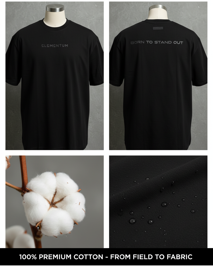 Oversize T-shirt "born to stand out" -  Negra