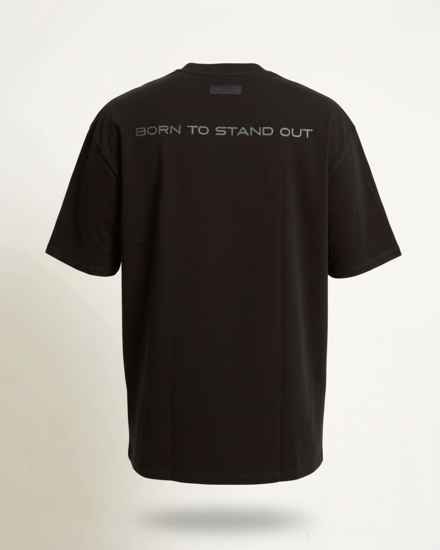 Oversize T-shirt "born to stand out" -  Negra