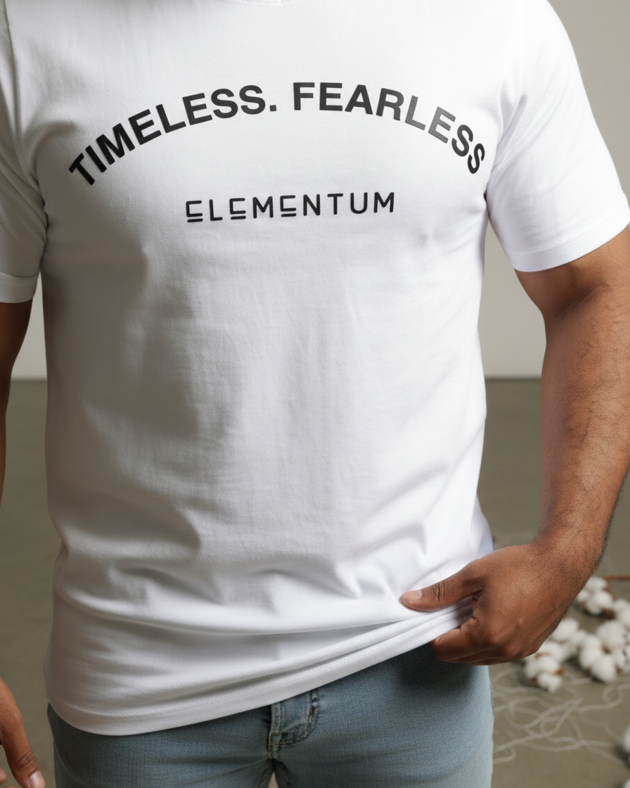 Fit T-shirt "Timeless. Fearless" - Blanco