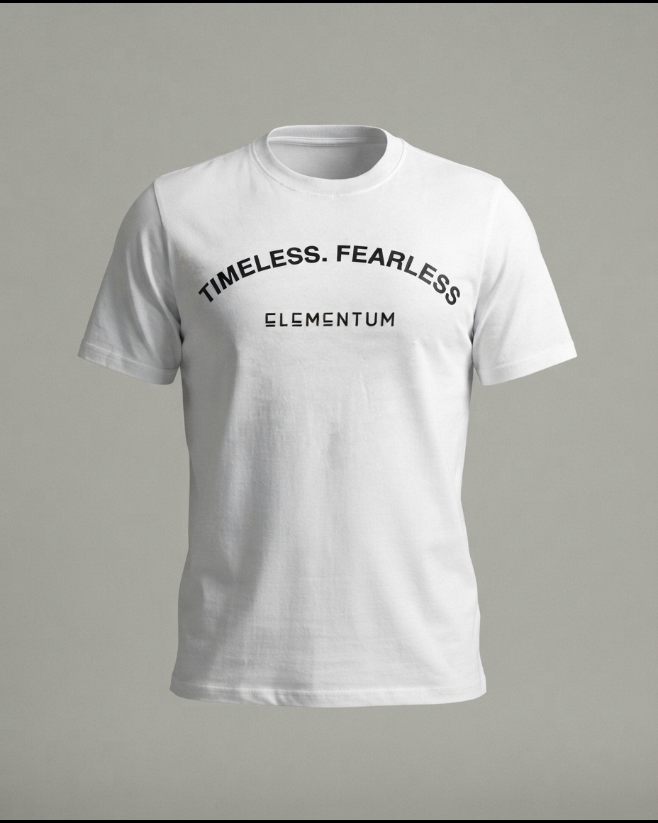 Fit T-shirt "Timeless. Fearless" - Blanco