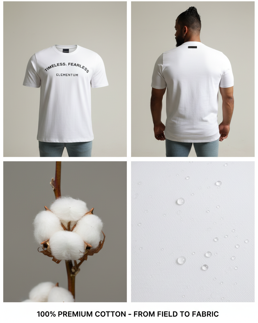 Fit T-shirt "Timeless. Fearless" - Blanco