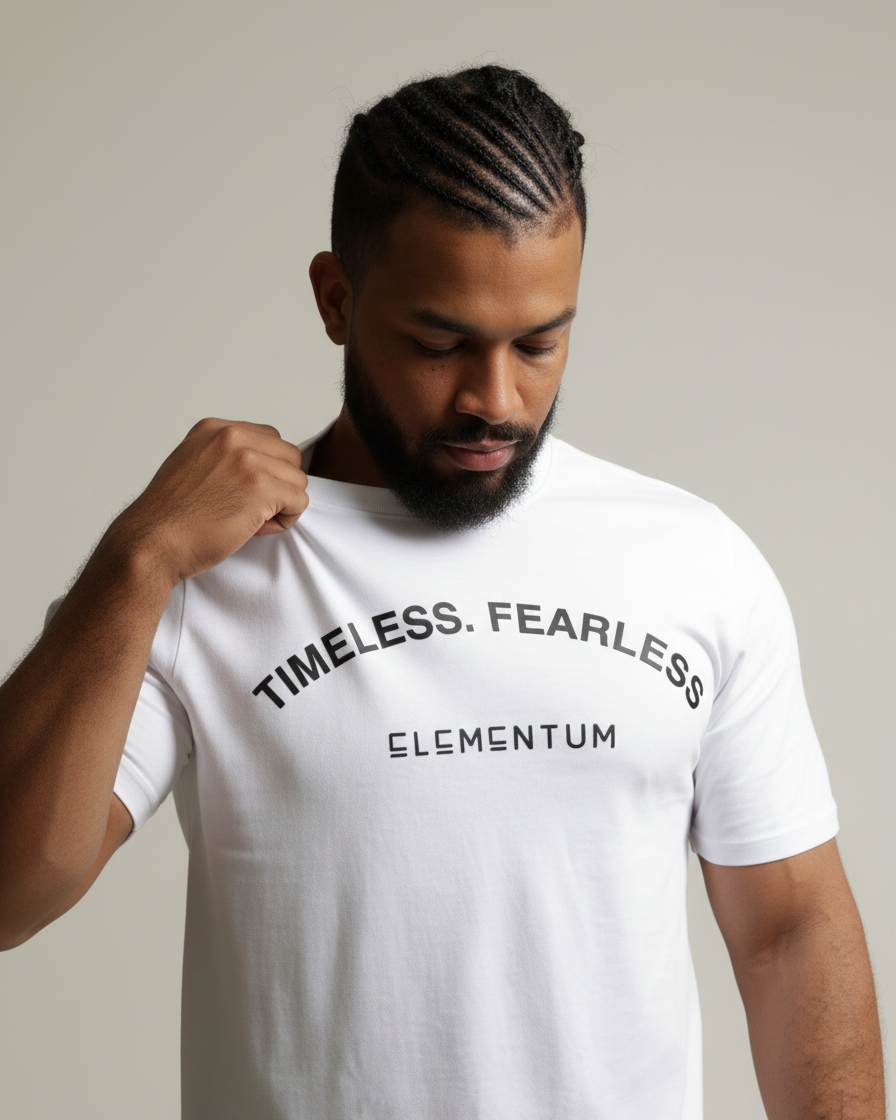 Fit T-shirt "Timeless. Fearless" - Blanco