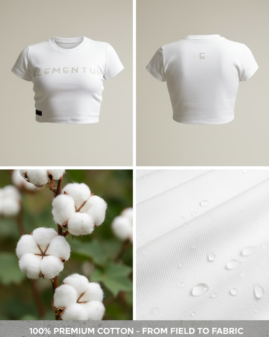 Crop top "Elementum" - Blanco