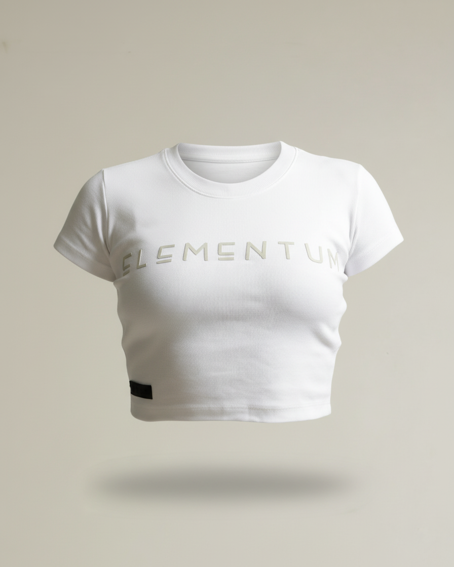Crop top "Elementum" - Blanco